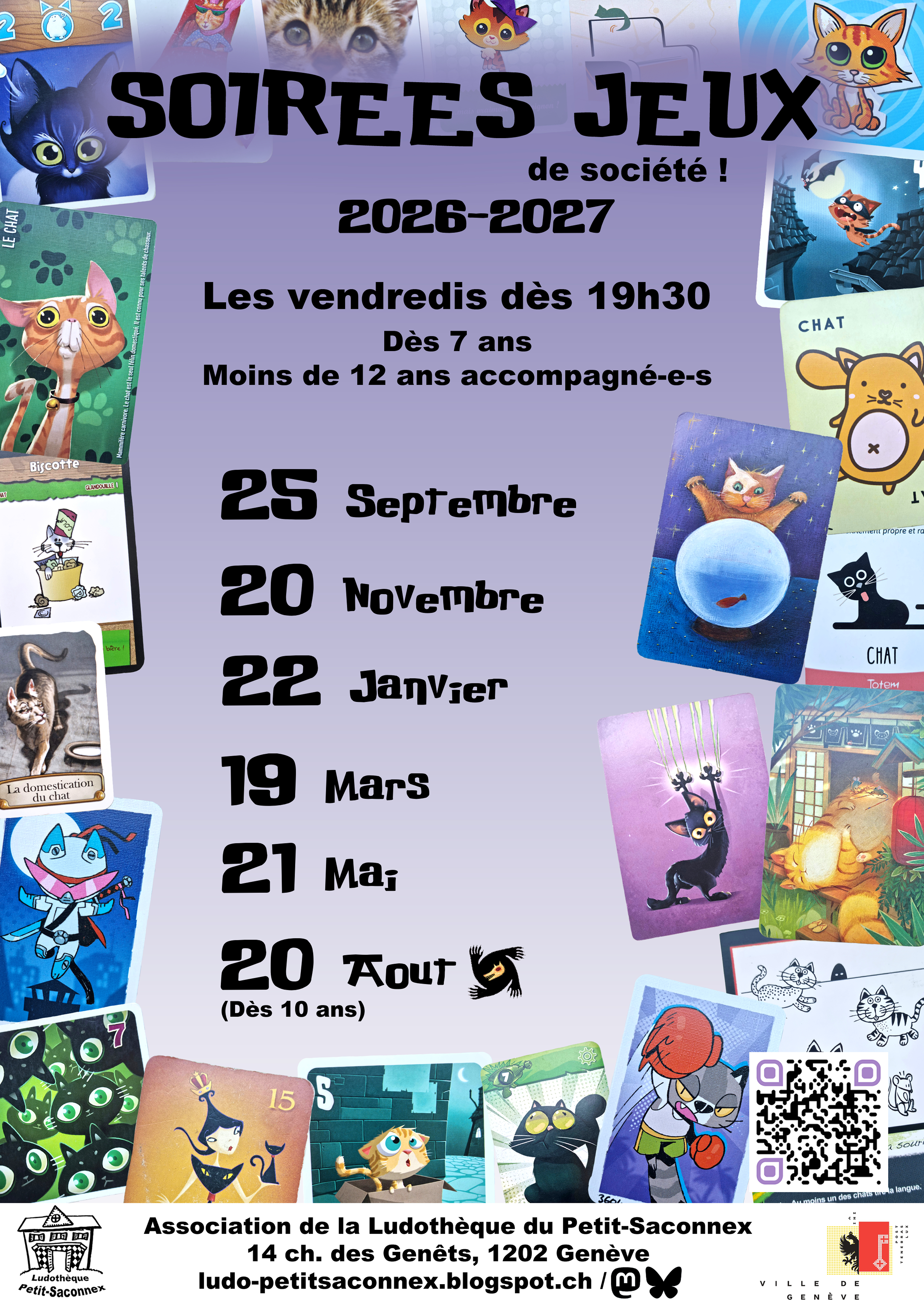Flyer soirées jeux à la ludo