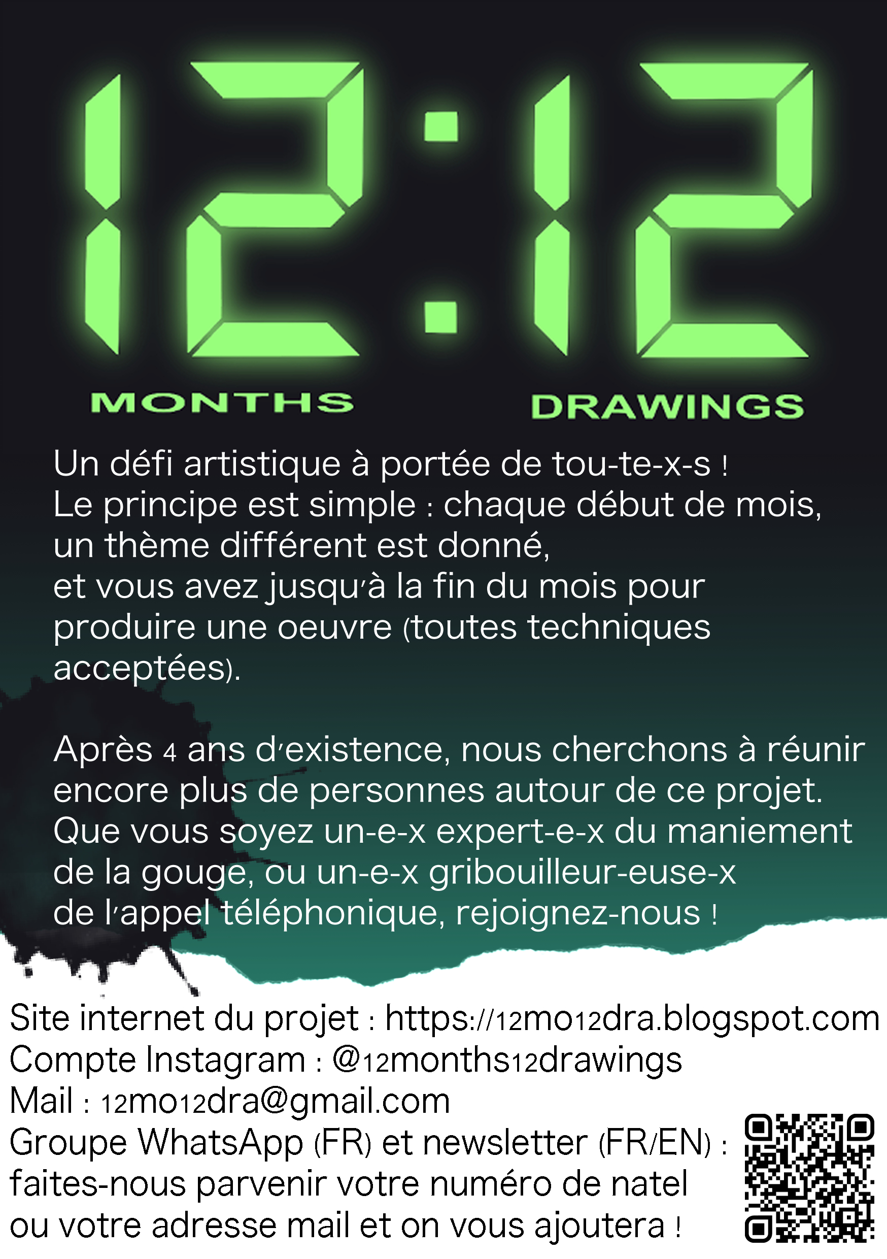 Flyer du concepte général de 12 months 12 drawings